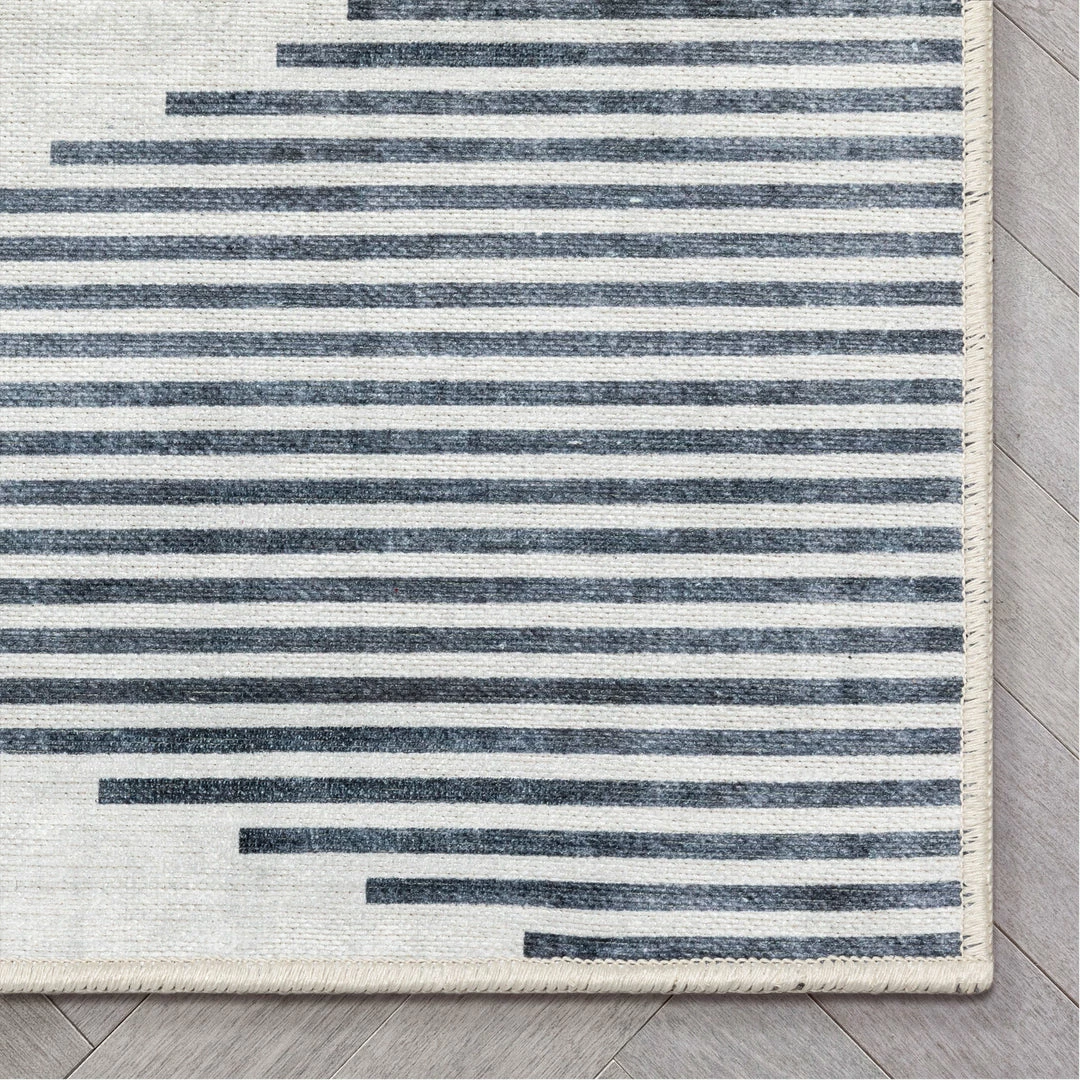 Well Woven Bree Moroccan Diamond Stripes Ivory Grey Flat-Weave Washable Area Rug 4 Well Woven Bree Moroccan Diamond Stripes Ivory Grey Flat-Weave Washable Area Rug
