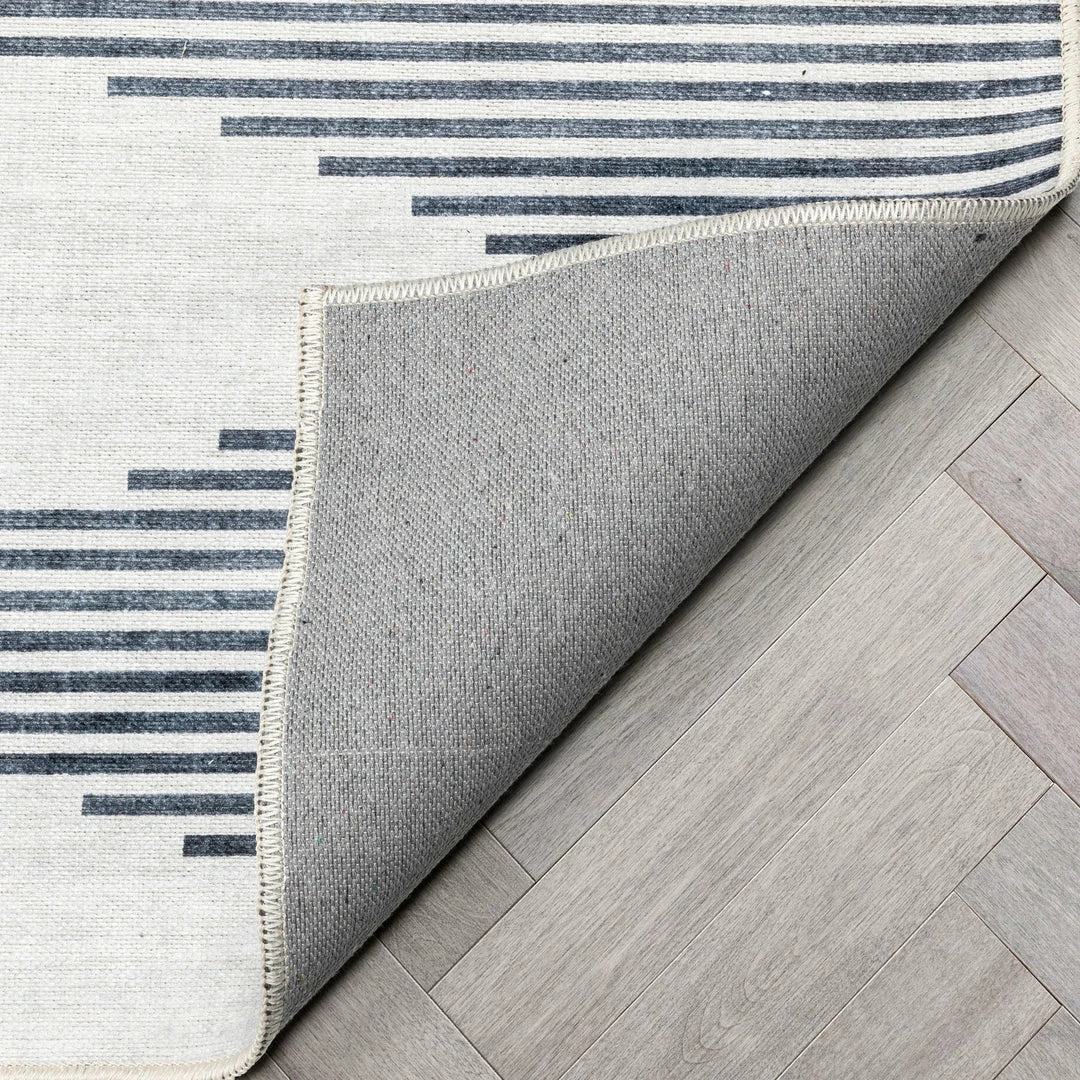 Well Woven Bree Moroccan Diamond Stripes Ivory Grey Flat-Weave Washable Area Rug 5 Well Woven Bree Moroccan Diamond Stripes Ivory Grey Flat-Weave Washable Area Rug