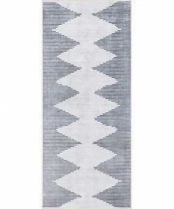 Well Woven Bree Moroccan Diamond Stripes Ivory Grey Flat-Weave Washable Area Rug 40 Well Woven Bree Moroccan Diamond Stripes Ivory Grey Flat-Weave Washable Area Rug