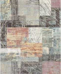 Well Woven Carbon Abstract Geometric 3D Textured Multi Rug