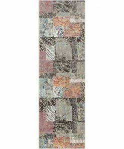 Well Woven Carbon Abstract Geometric 3D Textured Multi Rug