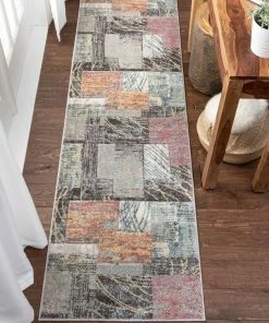 Well Woven Carbon Abstract Geometric 3D Textured Multi Rug