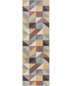 Well Woven Platte Geometric Scandinavian 3D Textured Multi Rug Global