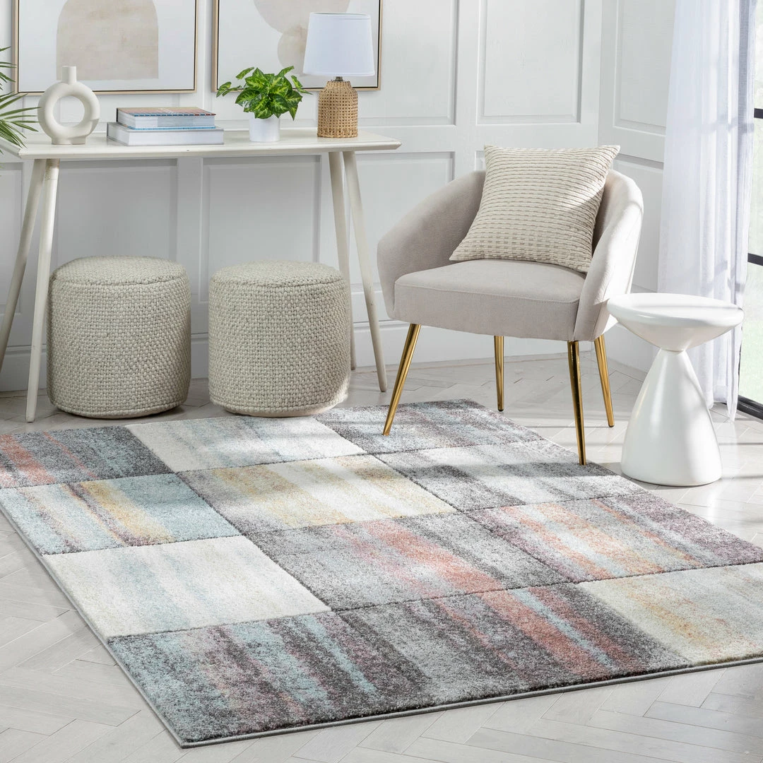 Well Woven Laughlin Mid-Century Modern Geometric Boxes Blue Multi 3D Textured Rug 12 Well Woven Laughlin Mid-Century Modern Geometric Boxes Blue Multi 3D Textured Rug