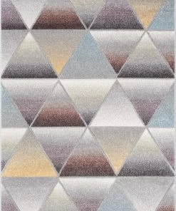 Well Woven Ely Mid-Century Modern Geometric Triangles Grey Multi 3D Textured Rug