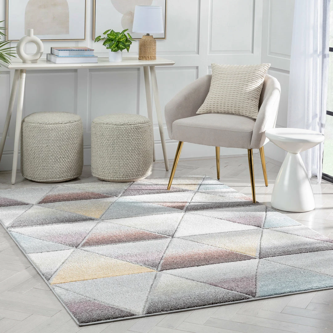 Well Woven Ely Mid-Century Modern Geometric Triangles Grey Multi 3D Textured Rug 12 Well Woven Ely Mid-Century Modern Geometric Triangles Grey Multi 3D Textured Rug