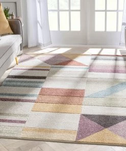 Well Woven Global Unita Geometric Scandinavian 3D Textured Multi Rug By Chill Rugs