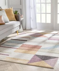 Well Woven Global Unita Geometric Scandinavian 3D Textured Multi Rug By Chill Rugs