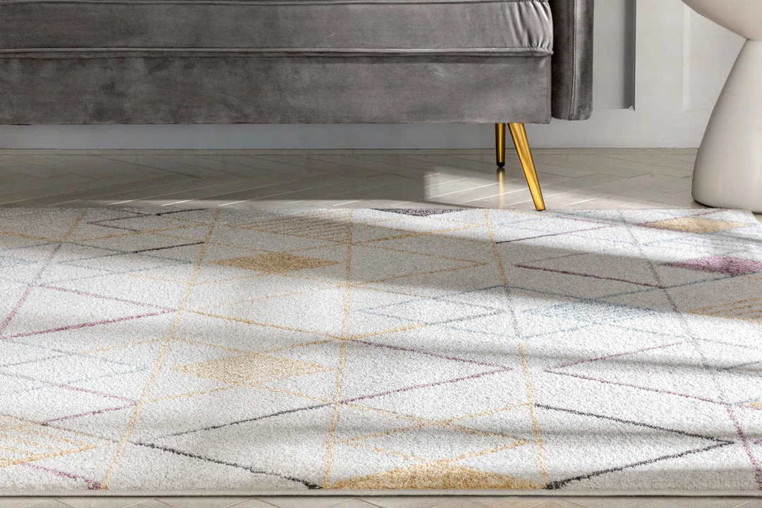 Well Woven Prism Geometric Scandinavian 3D Textured White Rug Global 8 Well Woven Prism Geometric Scandinavian 3D Textured White Rug Global