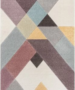 Well Woven Cinca Geometric Scandinavian 3D Textured Multi Rug