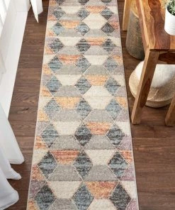 Well Woven Mesa Geometric 3D Textured Multi Rug
