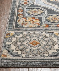 Well Woven Global Argo Bohemian Aztec Tribal Grey Flatweave High-Low Rug 5'3