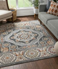 Well Woven Global Argo Bohemian Aztec Tribal Grey Flatweave High-Low Rug 5'3" X 7'3"