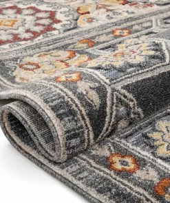 Well Woven Global Argo Bohemian Aztec Tribal Grey Flatweave High-Low Rug 5'3