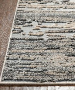 Well Woven Twilight Abstract Distressed Beige Grey Flatweave High-Low Rug 5'3" X 7'3" Vintage 13 Well Woven Twilight Abstract Distressed Beige Grey Flatweave High-Low Rug 5'3