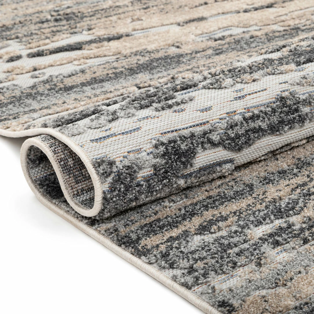 Well Woven Twilight Abstract Distressed Beige Grey Flatweave High-Low Rug 5'3" X 7'3" Vintage 9 Well Woven Twilight Abstract Distressed Beige Grey Flatweave High-Low Rug 5'3" X 7'3" Vintage
