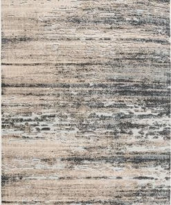 Well Woven Twilight Abstract Distressed Beige Grey Flatweave High-Low Rug 5'3" X 7'3" Vintage