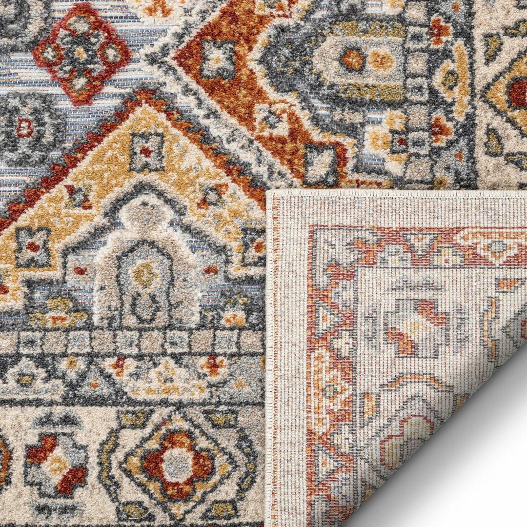 Well Woven Global Pavia Traditional Aztec Tribal Ivory-Beige Red Flatweave High-Low Rug 3 Well Woven Global Pavia Traditional Aztec Tribal Ivory-Beige Red Flatweave High-Low Rug