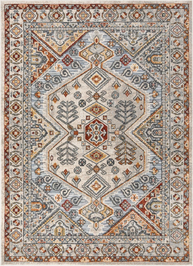 Well Woven Global Pavia Traditional Aztec Tribal Ivory-Beige Red Flatweave High-Low Rug 2 Well Woven Global Pavia Traditional Aztec Tribal Ivory-Beige Red Flatweave High-Low Rug