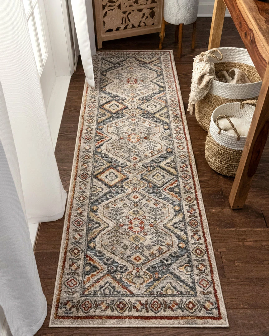 Well Woven Global Pavia Traditional Aztec Tribal Ivory-Beige Red Flatweave High-Low Rug 5 Well Woven Global Pavia Traditional Aztec Tribal Ivory-Beige Red Flatweave High-Low Rug