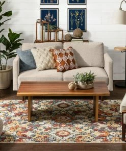 Well Woven Bergamo Bohemian Floral Botanical Red-Rust Multi Flatweave High-Low Rug 5'3