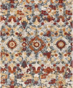 Well Woven Bergamo Bohemian Floral Botanical Red-Rust Multi Flatweave High-Low Rug 5'3" X 7'3" Vintage