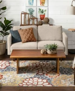 Well Woven Dahlia Floral Botanical Grey Multi Flatweave High-Low Rug Vintage