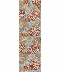 Well Woven Dahlia Floral Botanical Grey Multi Flatweave High-Low Rug Vintage