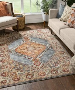 Well Woven Liliana Transitional Persian Aztec Grey Red Flatweave High-Low Rug