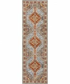Well Woven Liliana Transitional Persian Aztec Grey Red Flatweave High-Low Rug