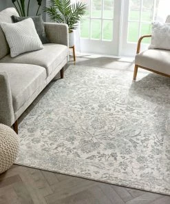 Well Woven Global Campbell Grey Vintage Persian Floral High-Low Rug