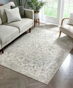 Well Woven Global Campbell Grey Vintage Persian Floral High-Low Rug 20 Well Woven Global Campbell Grey Vintage Persian Floral High-Low Rug