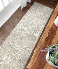 Well Woven Global Campbell Grey Vintage Persian Floral High-Low Rug 24 Well Woven Global Campbell Grey Vintage Persian Floral High-Low Rug