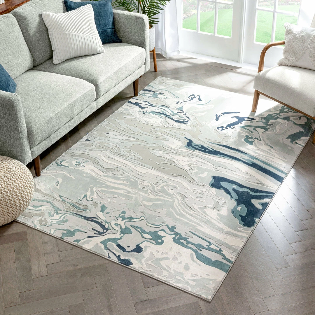 Well Woven Alden Blue Vintage Abstract Watercolor High-Low Rug 5 Well Woven Alden Blue Vintage Abstract Watercolor High-Low Rug