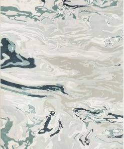 Well Woven Alden Blue Vintage Abstract Watercolor High-Low Rug