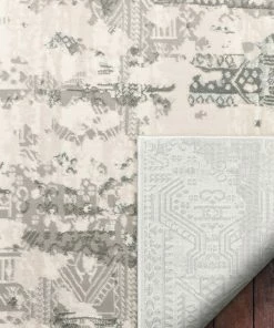 Well Woven Global Eliza Grey Vintage Persian Panel High-Low Rug 14 Well Woven Global Eliza Grey Vintage Persian Panel High-Low Rug