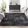 Well Woven Thiva Vintage Oriental Floral Pattern Black Rug Global
