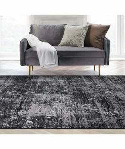 Well Woven Thiva Vintage Oriental Floral Pattern Black Rug Global