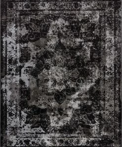 Well Woven Patras Vintage Oriental Medallion Black Rug