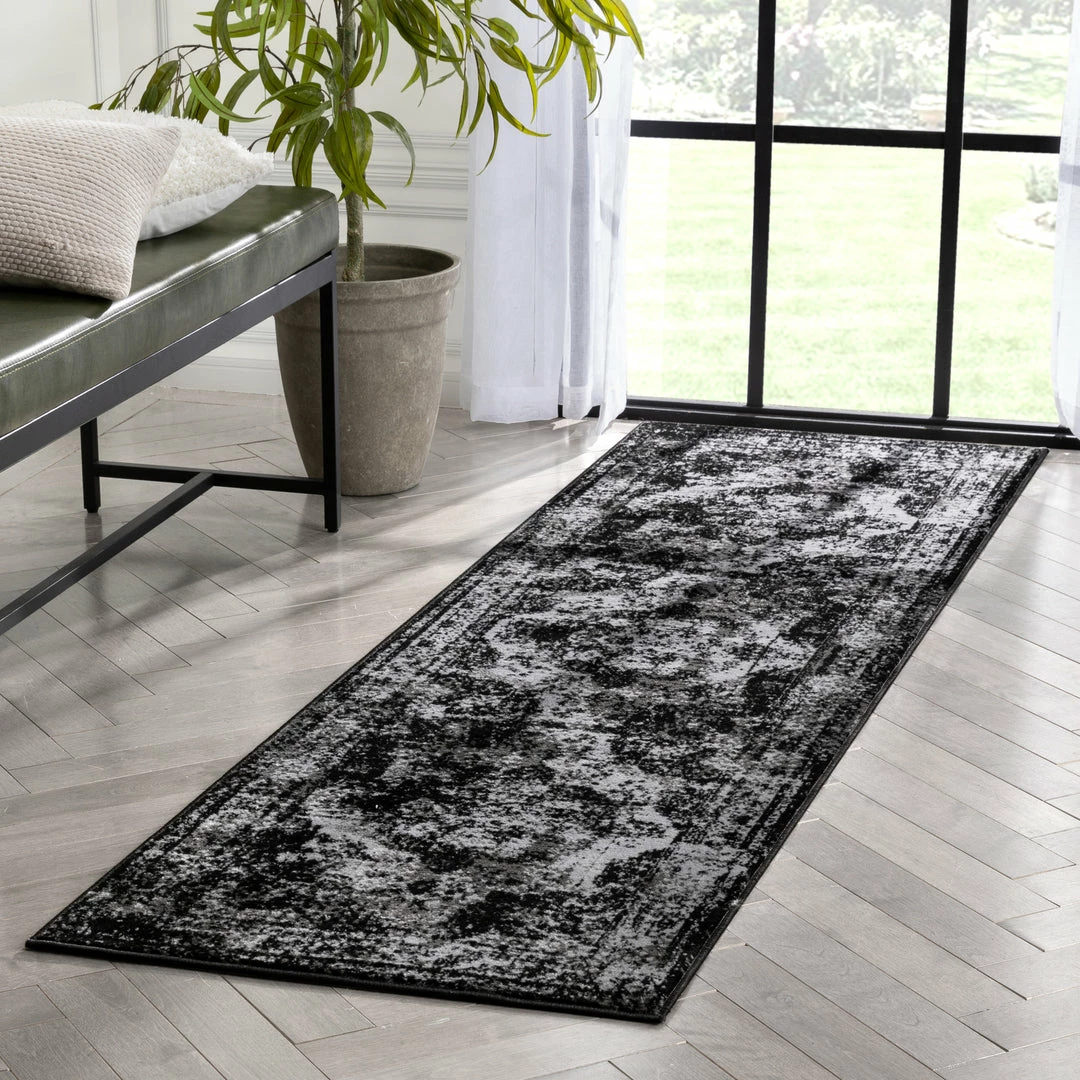 Well Woven Patras Vintage Oriental Medallion Black Rug 12 Well Woven Patras Vintage Oriental Medallion Black Rug