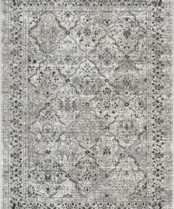 Well Woven Global Argos Modern Vintage Lattice Ivory Grey Rug