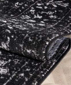 Well Woven Argos Modern Vintage Lattice Black Rug