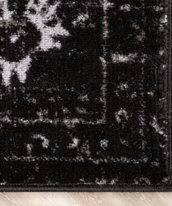 Well Woven Argos Modern Vintage Lattice Black Rug