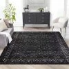Well Woven Argos Modern Vintage Lattice Black Rug