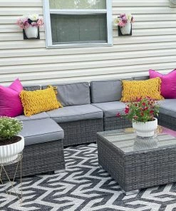 Well Woven Atlantis Modern Geometric Black Indoor/Outdoor Rug