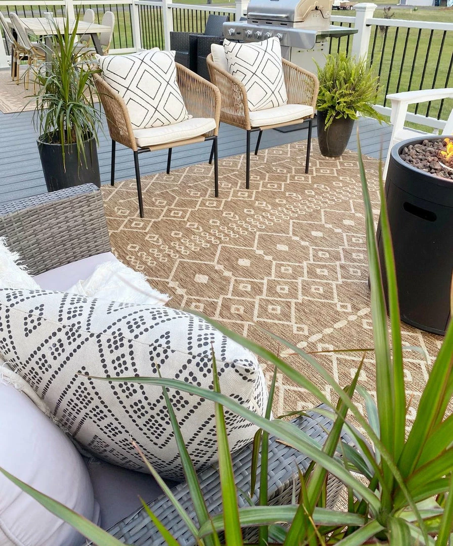 Well Woven Global Nord Moroccan Tribal Indoor Outdoor Brown Flatweave Rug 15 Well Woven Global Nord Moroccan Tribal Indoor Outdoor Brown Flatweave Rug