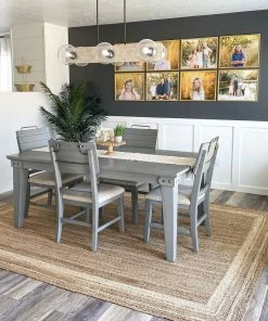 Well Woven Border Pattern Jute Rug Hand-Braided Basket Weave Jute Rug White & Natural Color