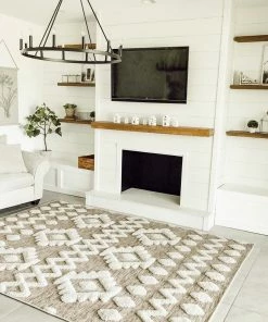 Well Woven Chiara Tribal Moroccan Beige High-Low Flat-Weave Rug