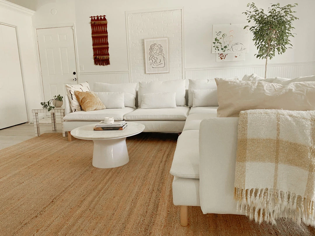 Well Woven Jute + Natural Laylani Farmhouse Jute Rug Hand-Braided Basket Weave Jute Rug Solid Pattern Natural/Gray Color 10 Well Woven Jute + Natural Laylani Farmhouse Jute Rug Hand-Braided Basket Weave Jute Rug Solid Pattern Natural/Gray Color