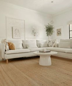 Well Woven Jute + Natural Laylani Farmhouse Jute Rug Hand-Braided Basket Weave Jute Rug Solid Pattern Natural/Gray Color 30 Well Woven Jute + Natural Laylani Farmhouse Jute Rug Hand-Braided Basket Weave Jute Rug Solid Pattern Natural/Gray Color